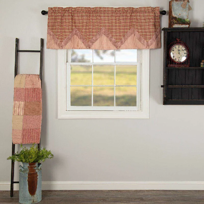 Sawyer Mill Red Valance Curtain Layered VHC Brands