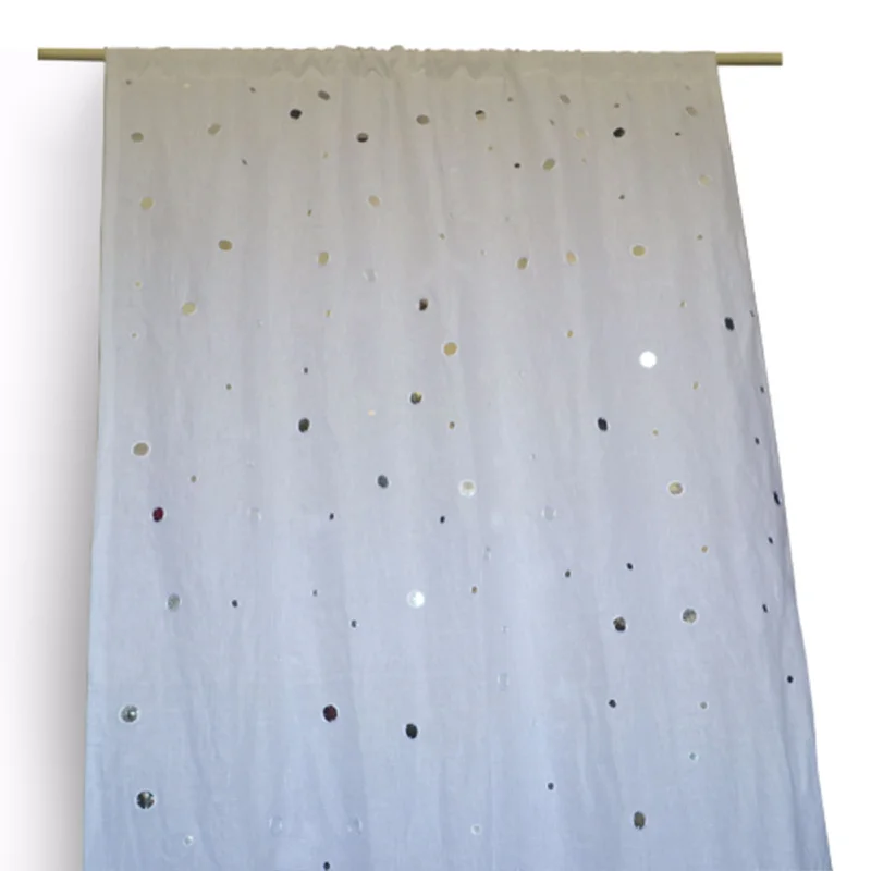 Sheesha Mirror Work Linen Curtains