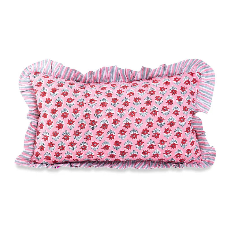 Ruffle Lumbar Pillow - Sabrina - Case Only