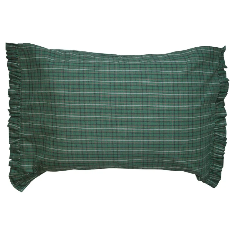 Irish Plaid Ruffled Pillow Case Set