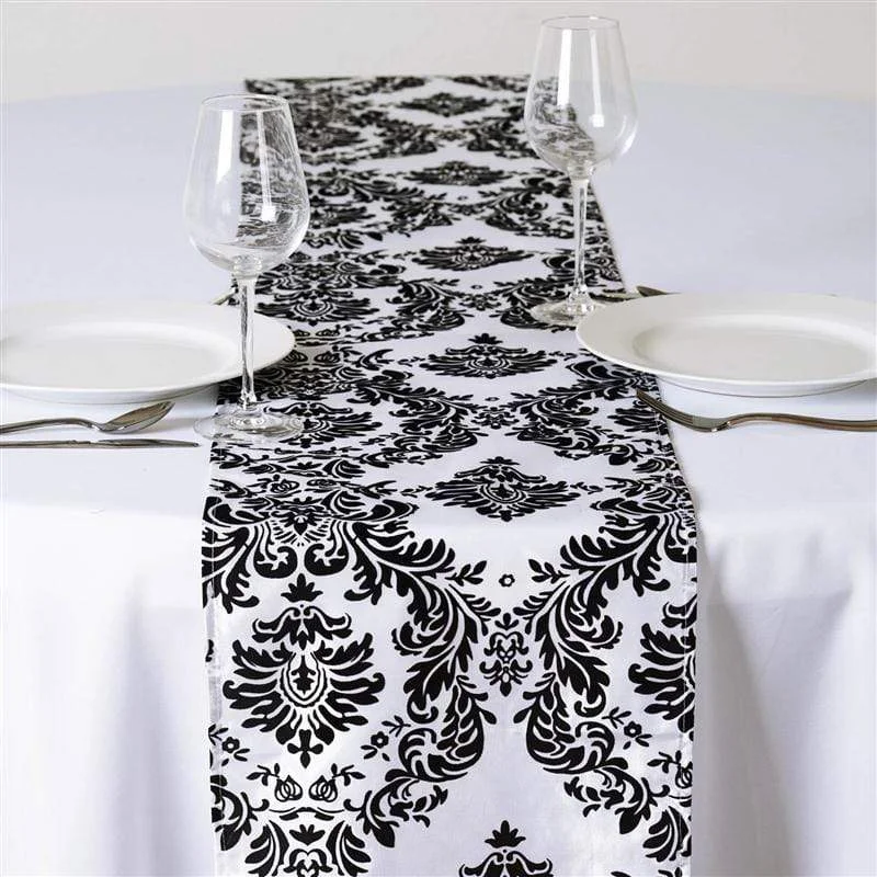 Damask Flocking Table Runner