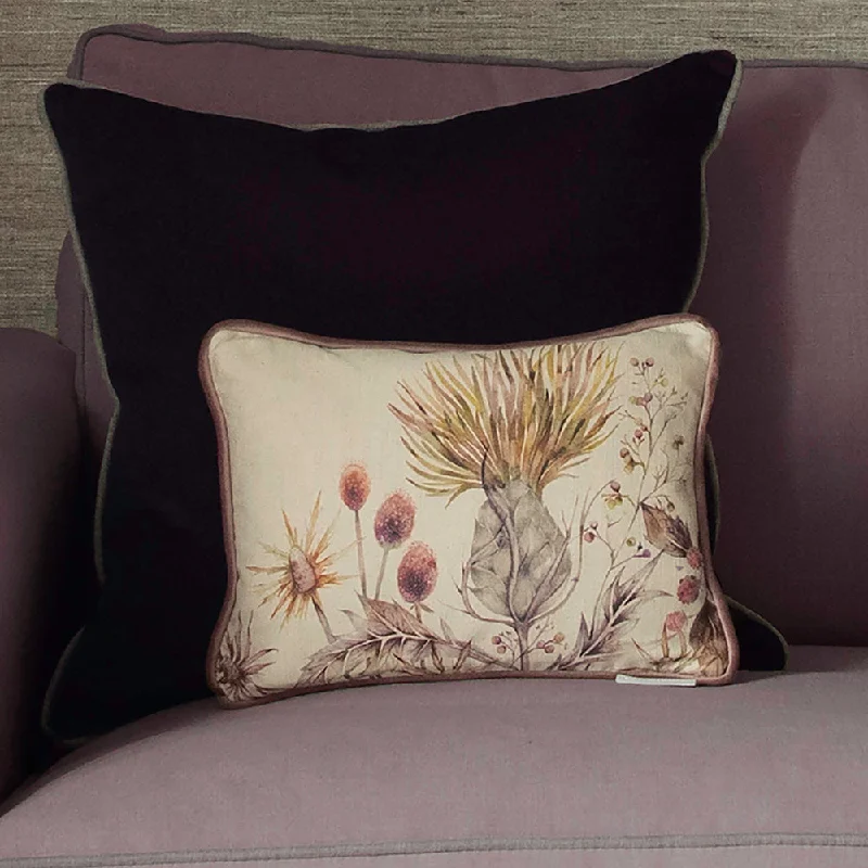 Elysium Printed Linen Feather Cushion Gold