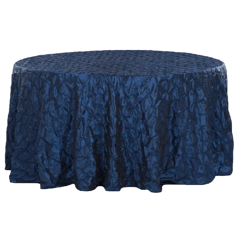 132" Pinchwheel Round Tablecloth - Navy Blue