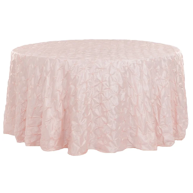 132" Pinchwheel Round Tablecloth - Blush/Rose Gold