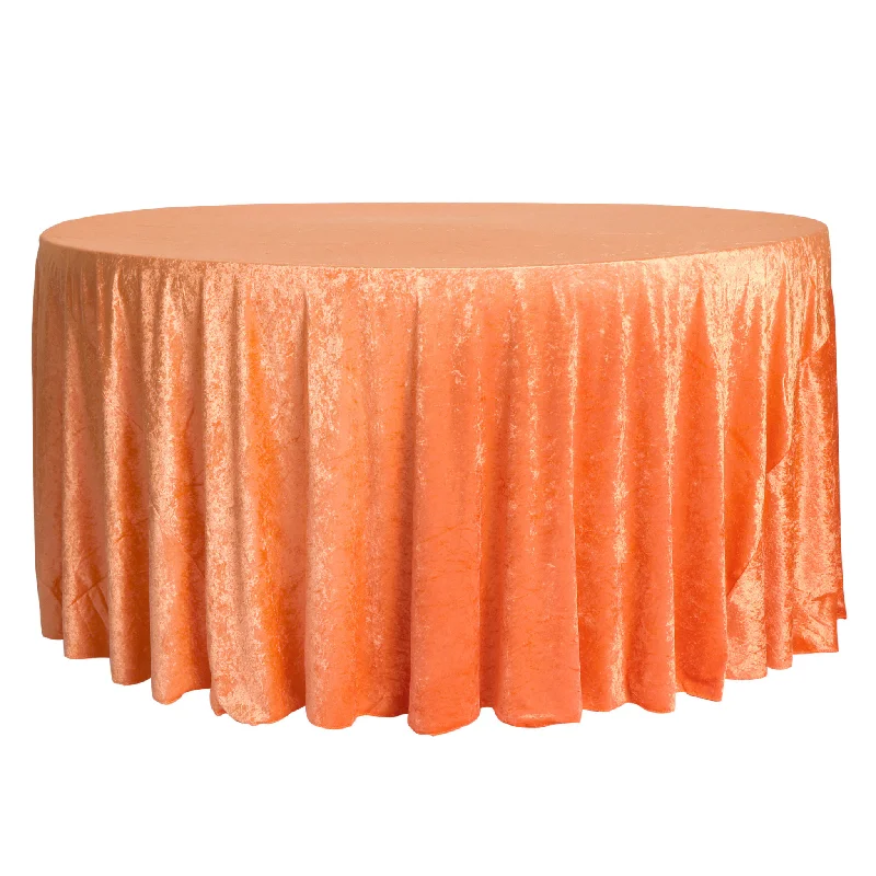 Velvet 120" Round Tablecloth - Orange