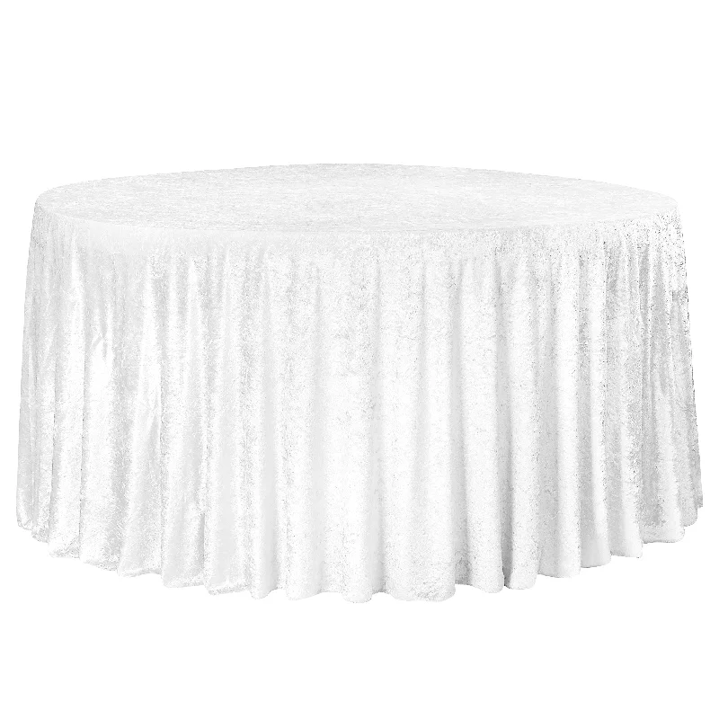 Velvet 132" Round Tablecloth - White