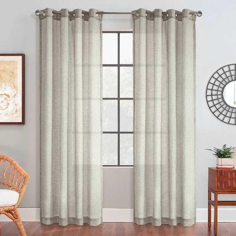 Grommet curtain panel - Cora - Grey - 52 x 84''