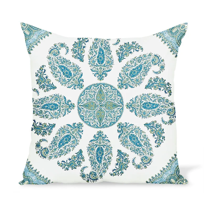 Peter Dunham Textiles Outdoor Samarkand in Blue/Green Pillow