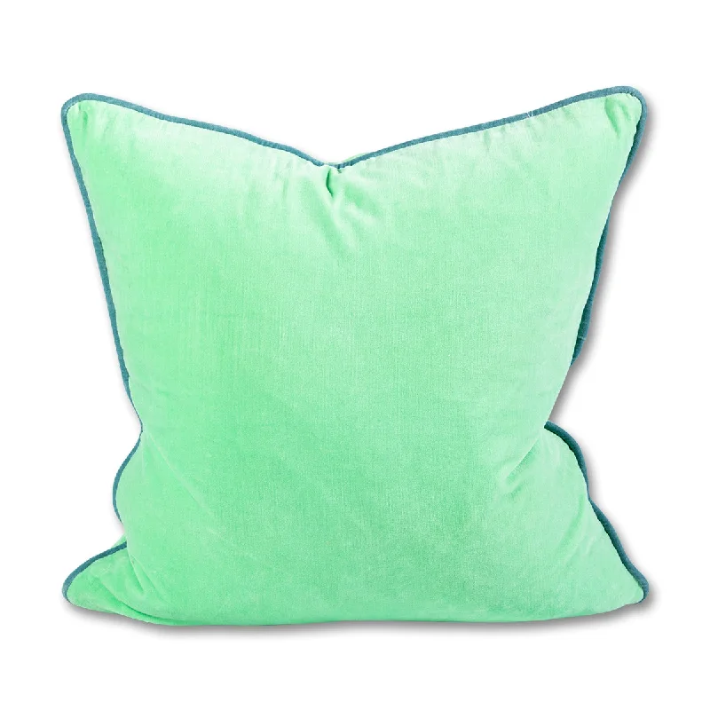 Charliss Velvet Pillow - Mint + Aqua