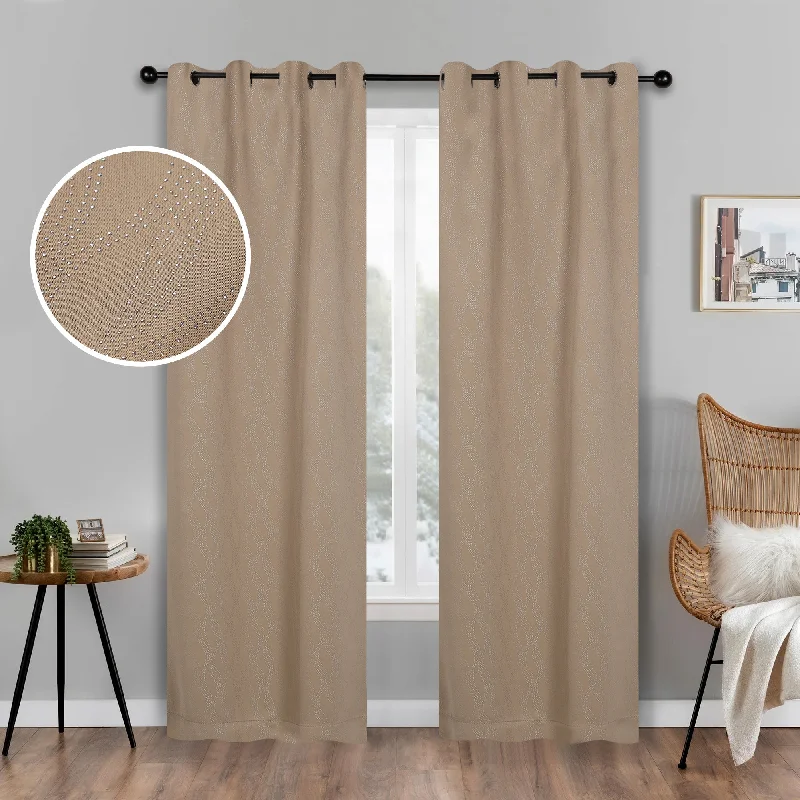 Zuri Textured Waves Room Darkening Blackout Curtains, Set of 2