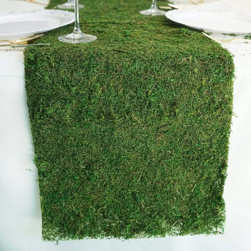 14" x 48" Natural Moss Table Top Cover Mat Runner - Green