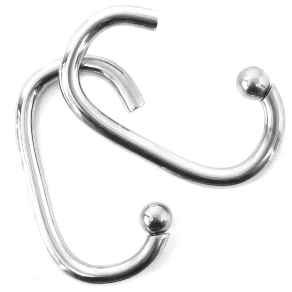 Aluminum C-shaped Rustproof Shower Curtain Hooks (Set of 12)