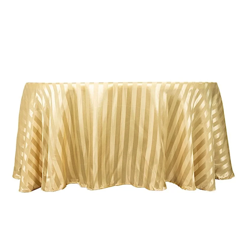 120" Stripes Satin Round Tablecloth Wedding Party Table Linens