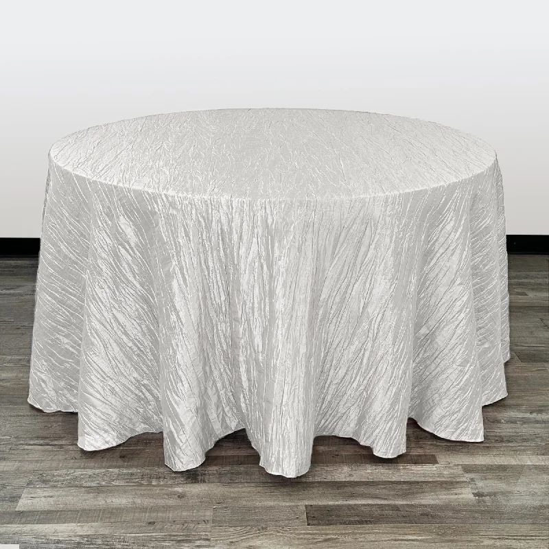 108 Inch Round Crinkle Taffeta Tablecloth White