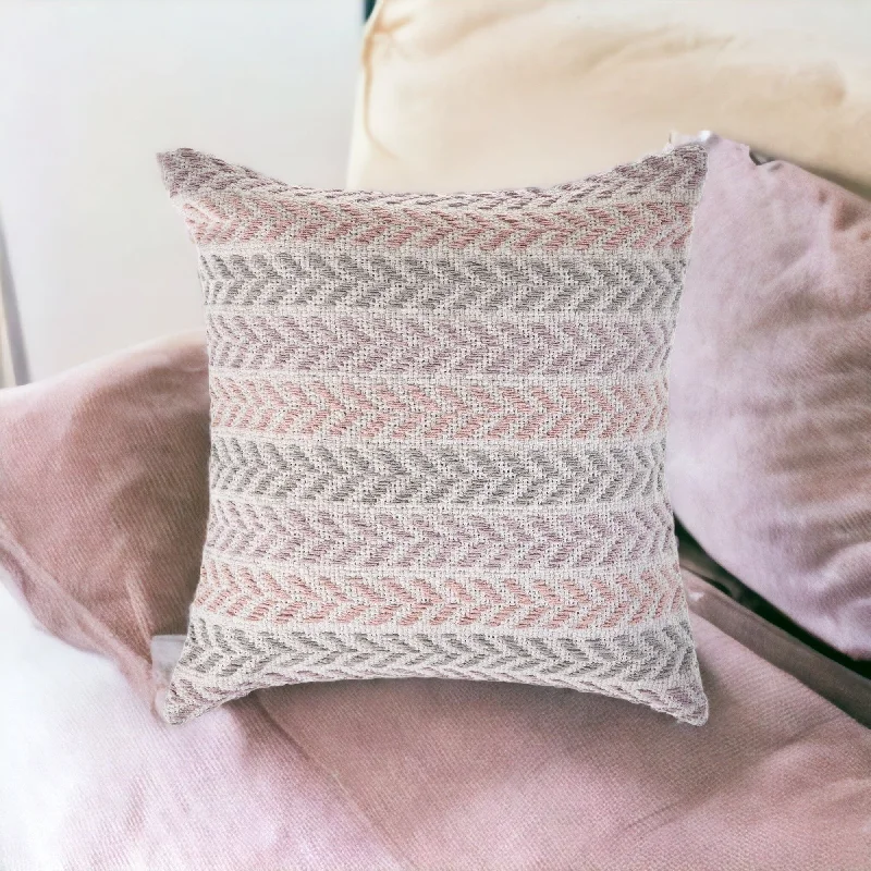 Set of Four 18" X 18" Purple Beach Chevron Cotton Zippered Pillow