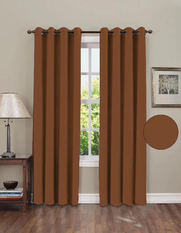 Blackout Plain Curtain - Caramel Brown