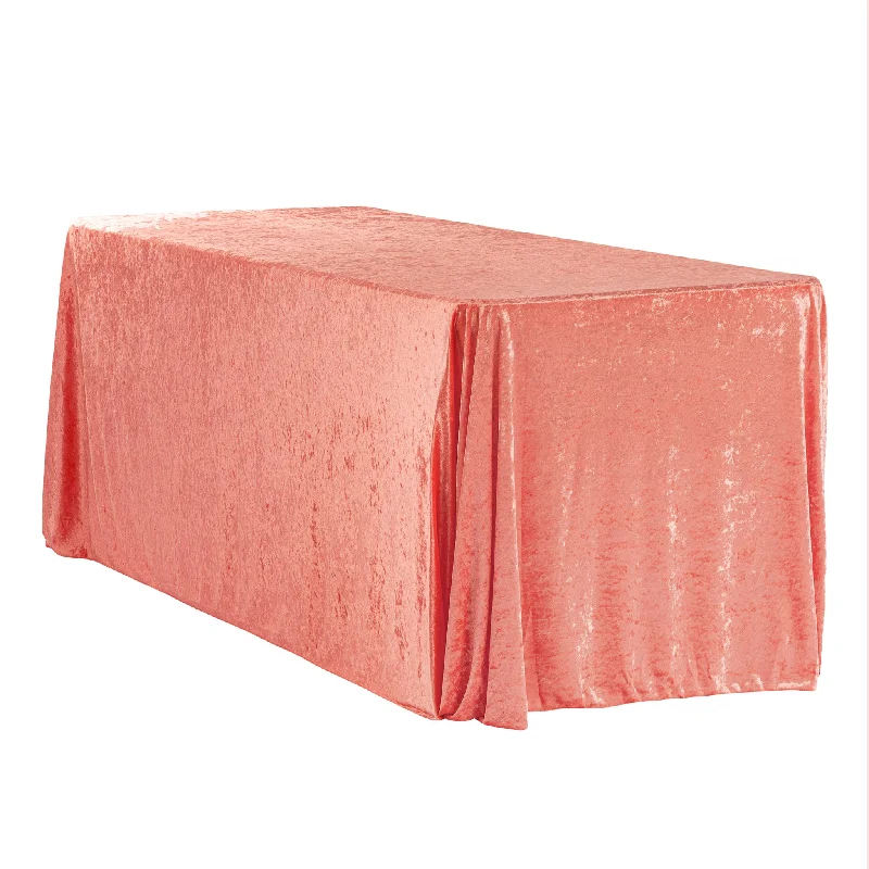 Velvet 90"x132" Rectangular Tablecloth - Coral