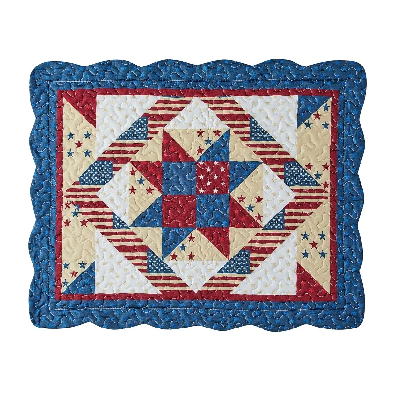 All-Over Americana Stars Scalloped Patchwork Pillow Sham