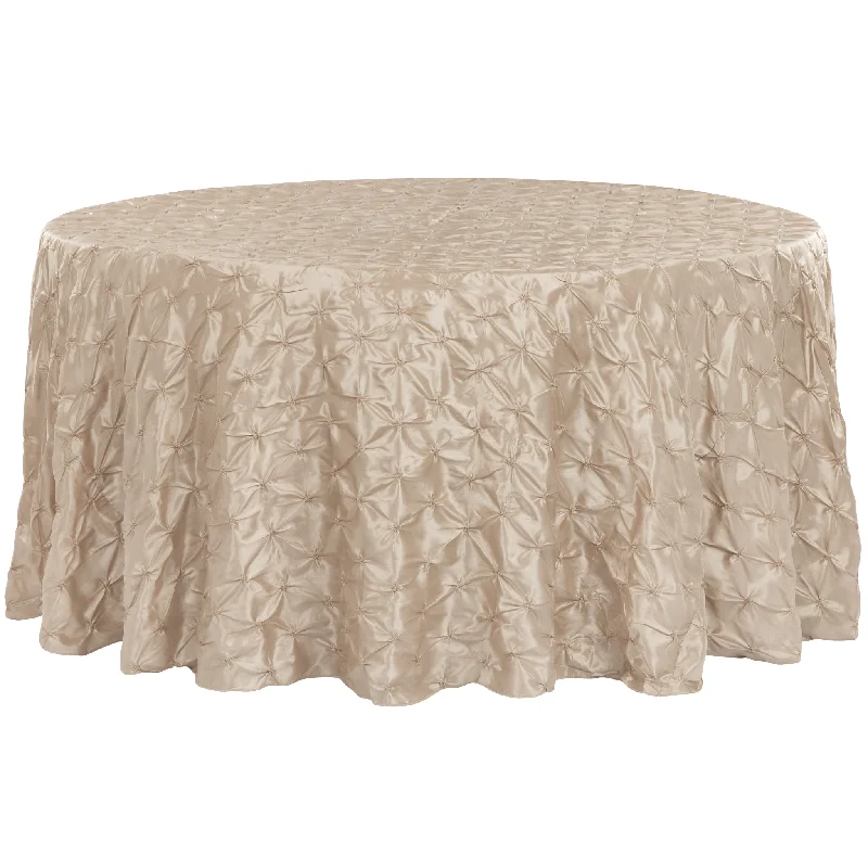 132" Pinchwheel Round Tablecloth - Champagne