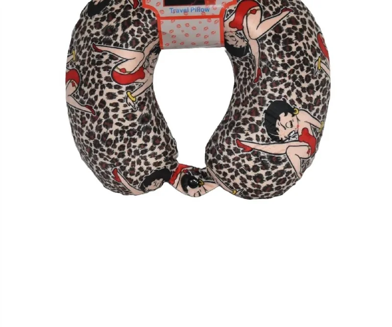 Travel Neck Pillow In Brown Multi