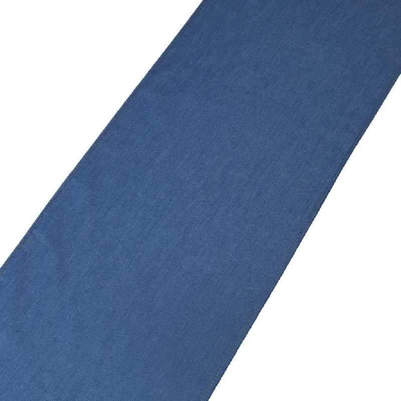 14x108" Faux Denim Polyester Table Top Runner Party Decorations - Dark Blue