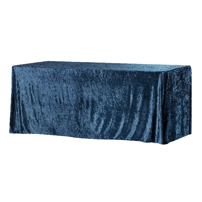 Velvet 90"x132" Rectangular Tablecloth - Navy Blue