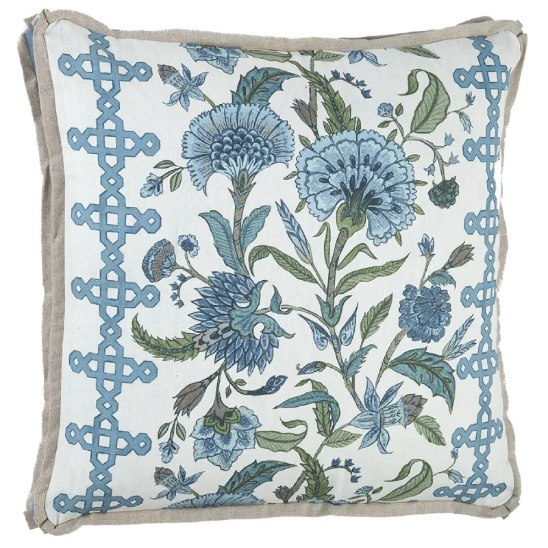 Devon French Blue Decorative Throw Pillow With Gusset & Danish Flange