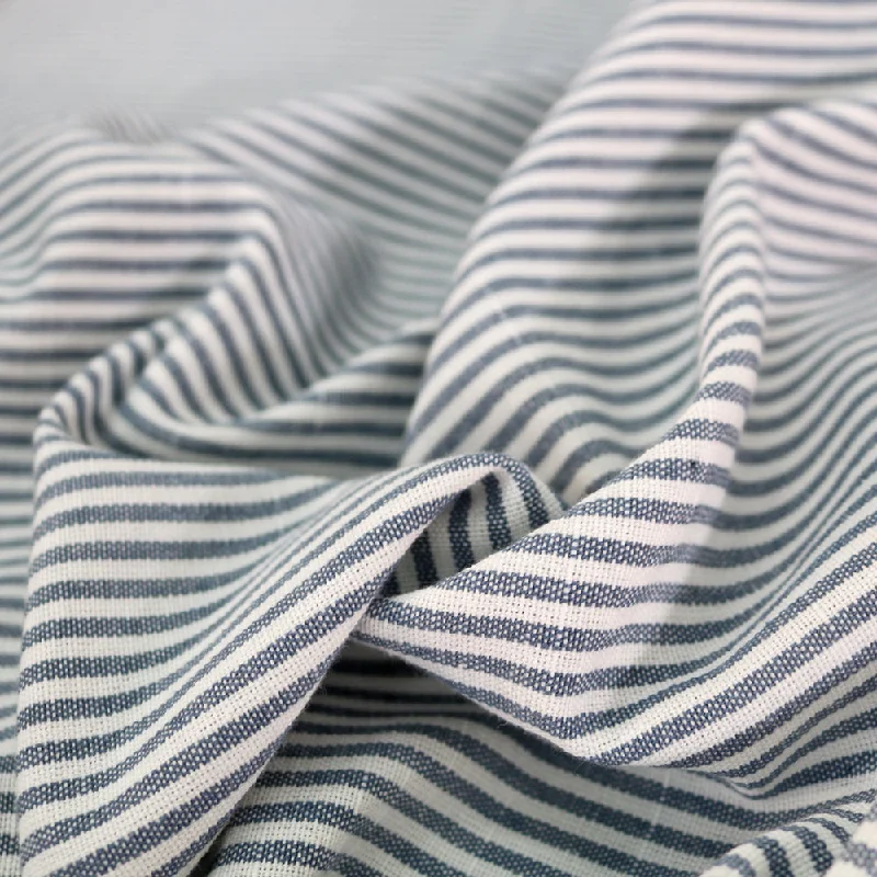 Chambray Stripe Home Furnishing Fabric - Blue