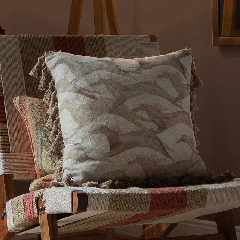 Dakota Printed Feather Cushion Sepia