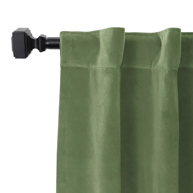 Sage Green Cotton Velvet Curtain