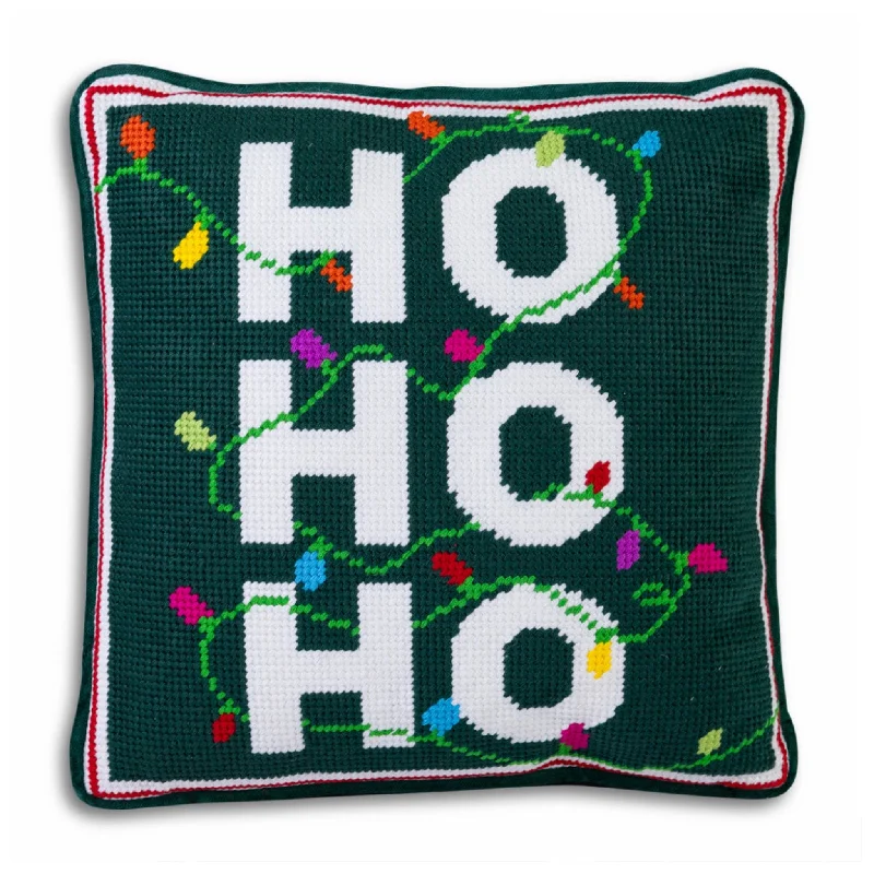 Ho Ho Ho Needlepoint Pillow