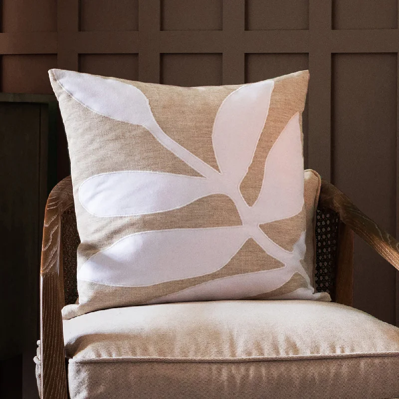 Bodhi Embroidered Feather Cushion Quartz