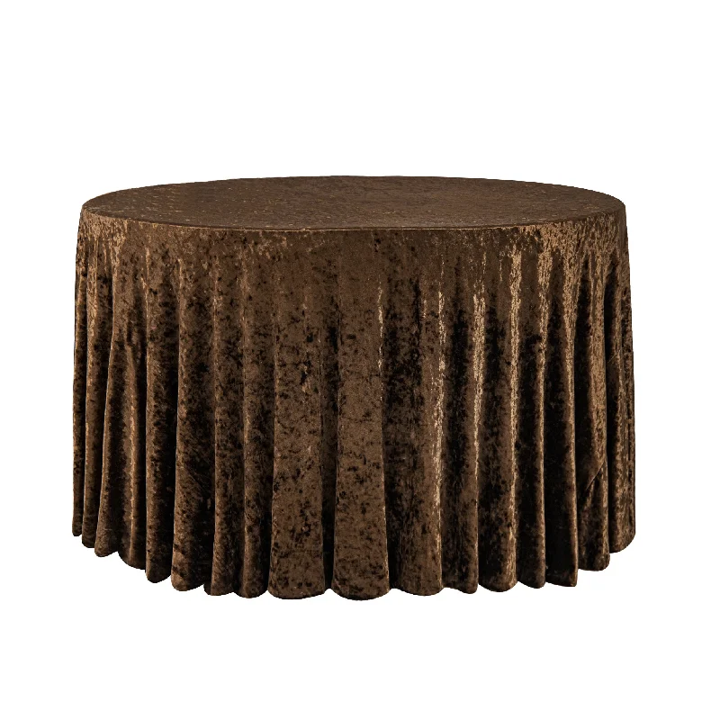 Velvet 120" Round Tablecloth - Chocolate