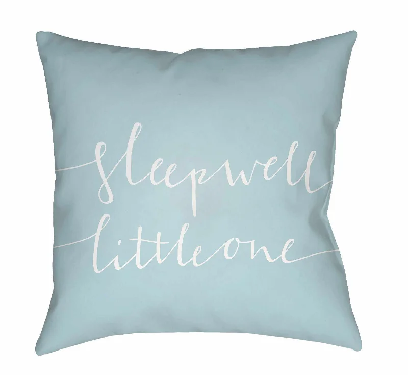 Kids Sleep Well Decorative Nursery Blue Throw Pillow