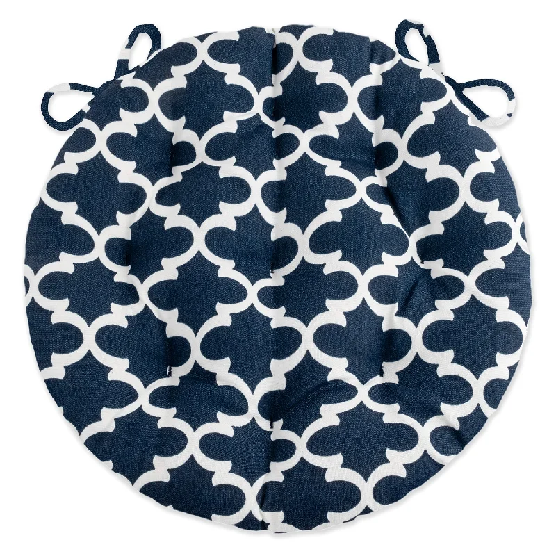 Bistro Chair Cushion - Fulton Navy Blue - 16" Round Cushion - Indoor / Outdoor