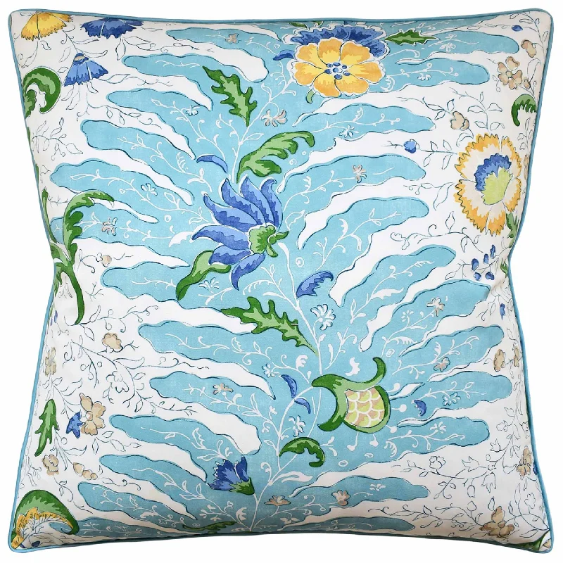 Riviera Print Pillow in Aqua