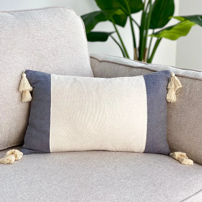 Gray & White Long Pillow