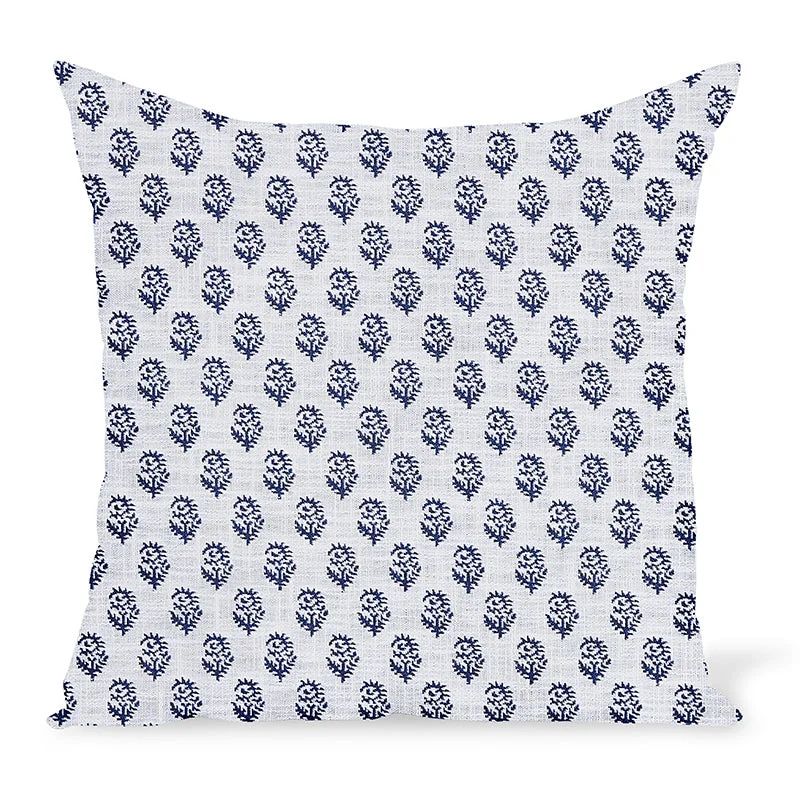 Peter Dunham Textiles Outdoor Rajmata in Navy Pillow