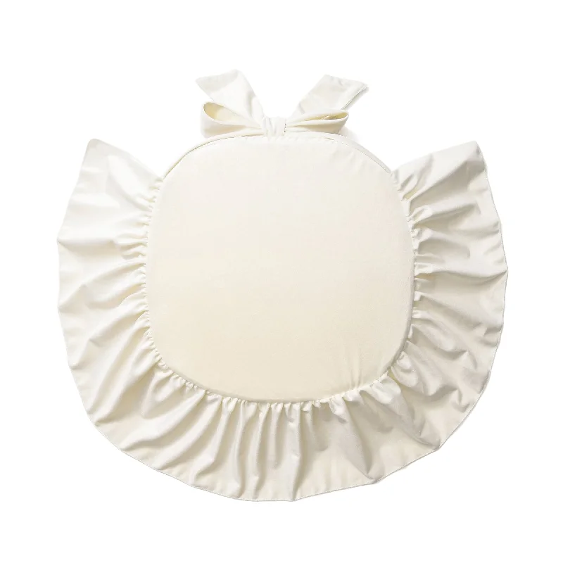 Frill Chair Seat Cushion  Ivory