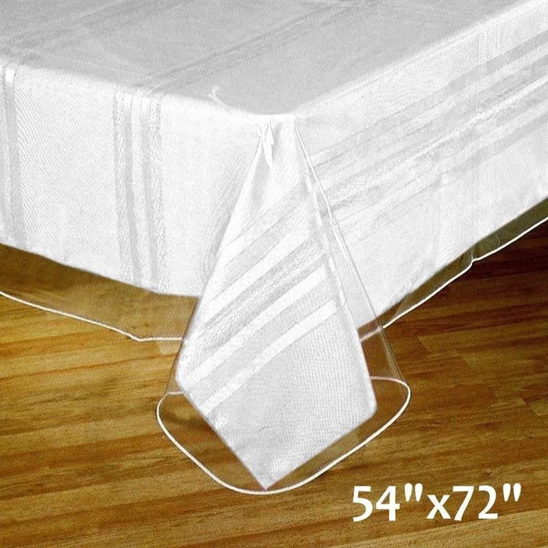 54x72" Vinyl Plastic Tablecloth Protector Table Cover - Clear