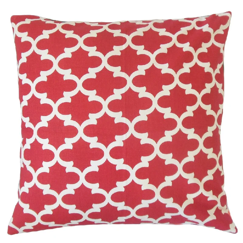 Vilayna Geometric Euro Sham Red