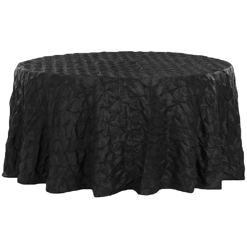 132" Pinchwheel Round Tablecloth - Black