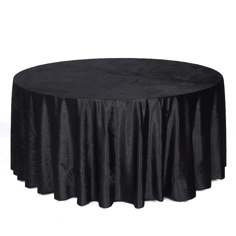 120" Round Premium Velvet Tablecloth