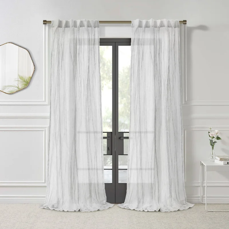 Hidden Tab curtain panel - Lexi - White - 52 x 95''