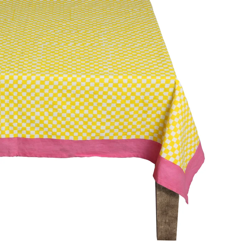 Yellow Check Tablecloth