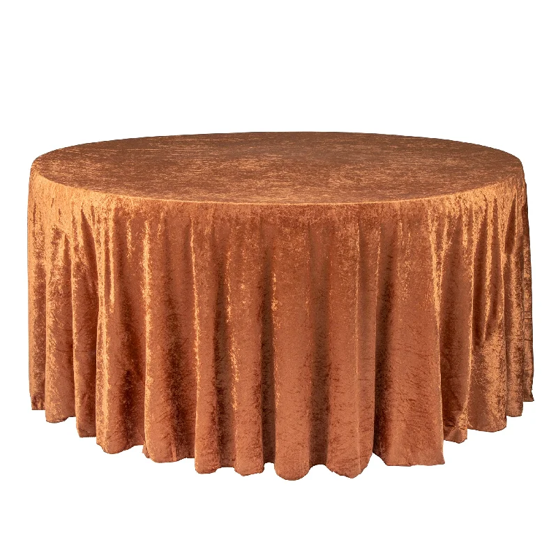 Velvet 120" Round Tablecloth - Terracotta