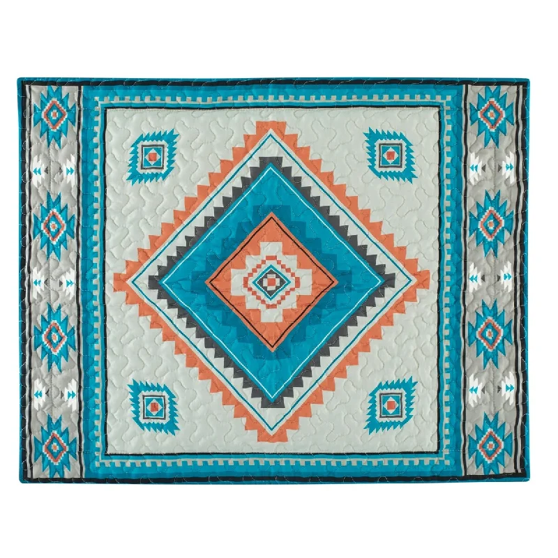 Turquoise Southwest Aztec Pattern Pillow Sham