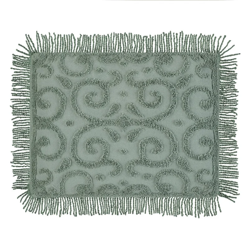 Leila Tufted Scroll Design Chenille Pillow Sham