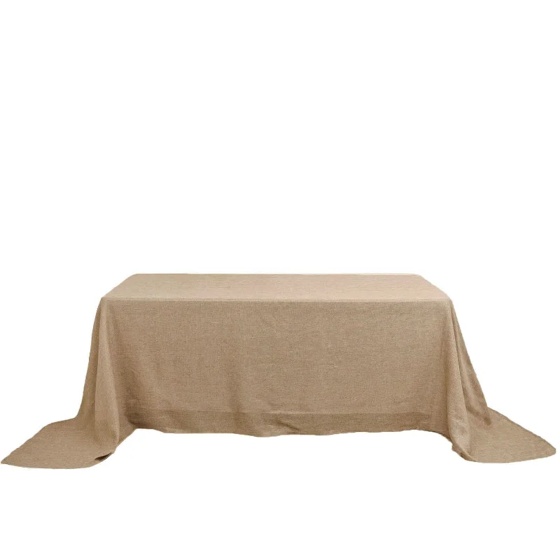 90"x132" Rectangular Faux Burlap Tablecloth - Natural