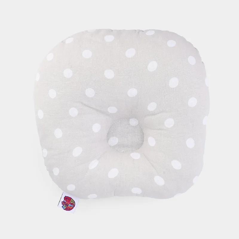 Baby Round Pillow | Grey Dot